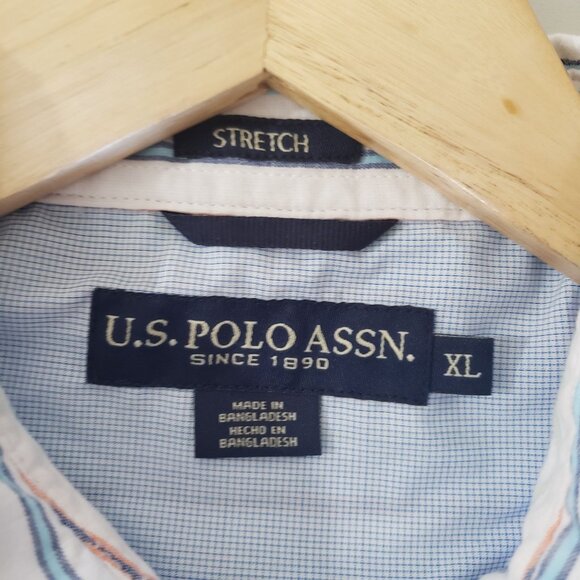 U.S. Polo Assn. Mens Striped Button Up Long Sleeve Shirt Size XL Classic Office - Picture 4 of 5